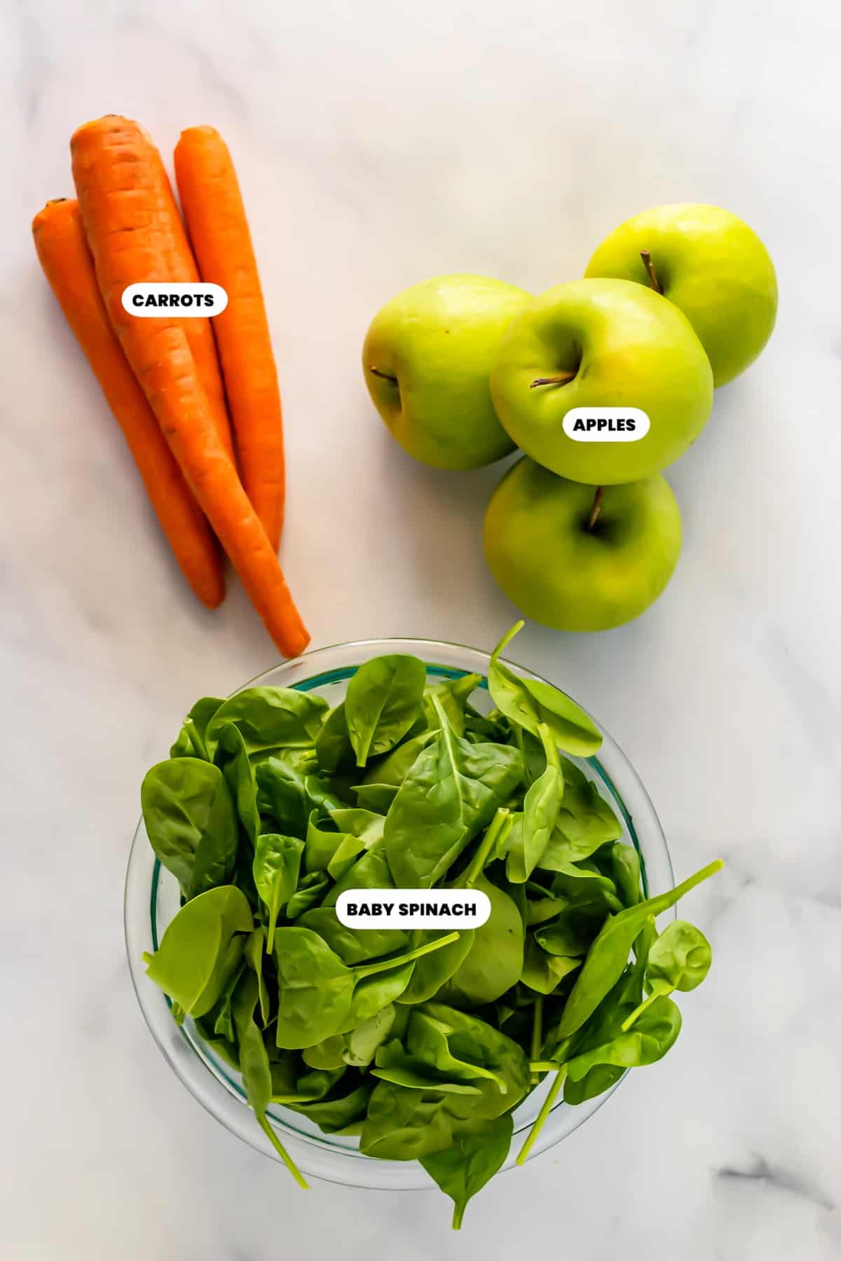 Photo of the ingredients needed to make a green juice.