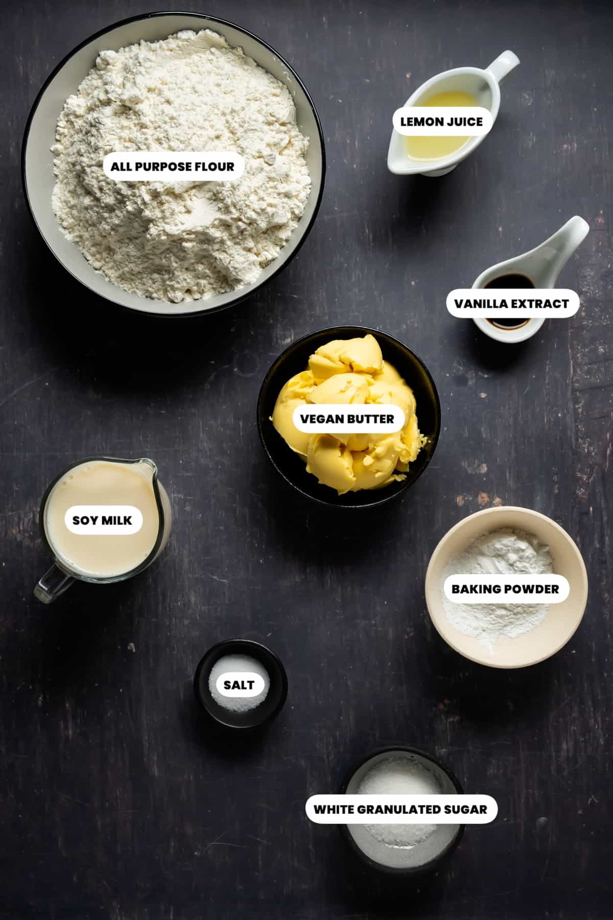 Photo of the ingredients needed to make vegan biscuits