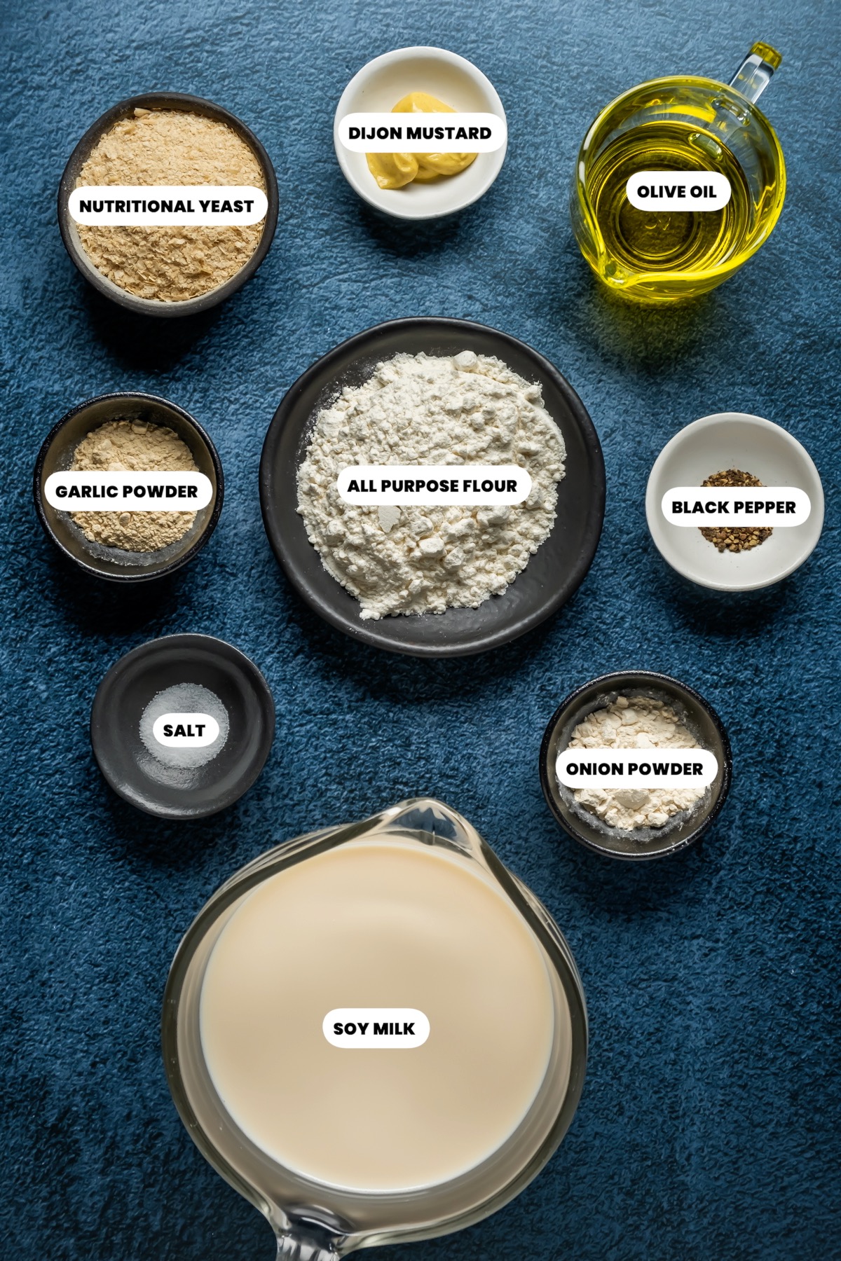 Photo of ingredients needed to make vegan cheese sauce.