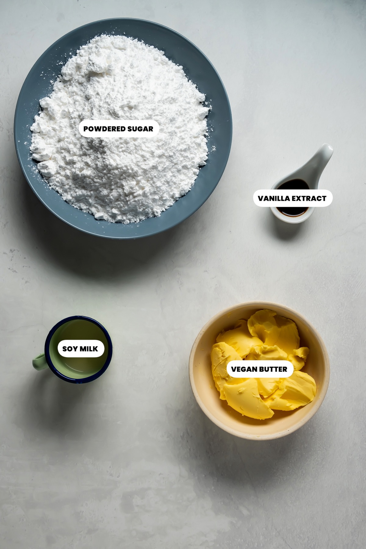 Photo of the ingredients needed to make frosting.