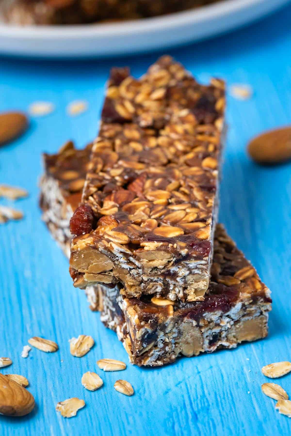 Stack of two granola bars.