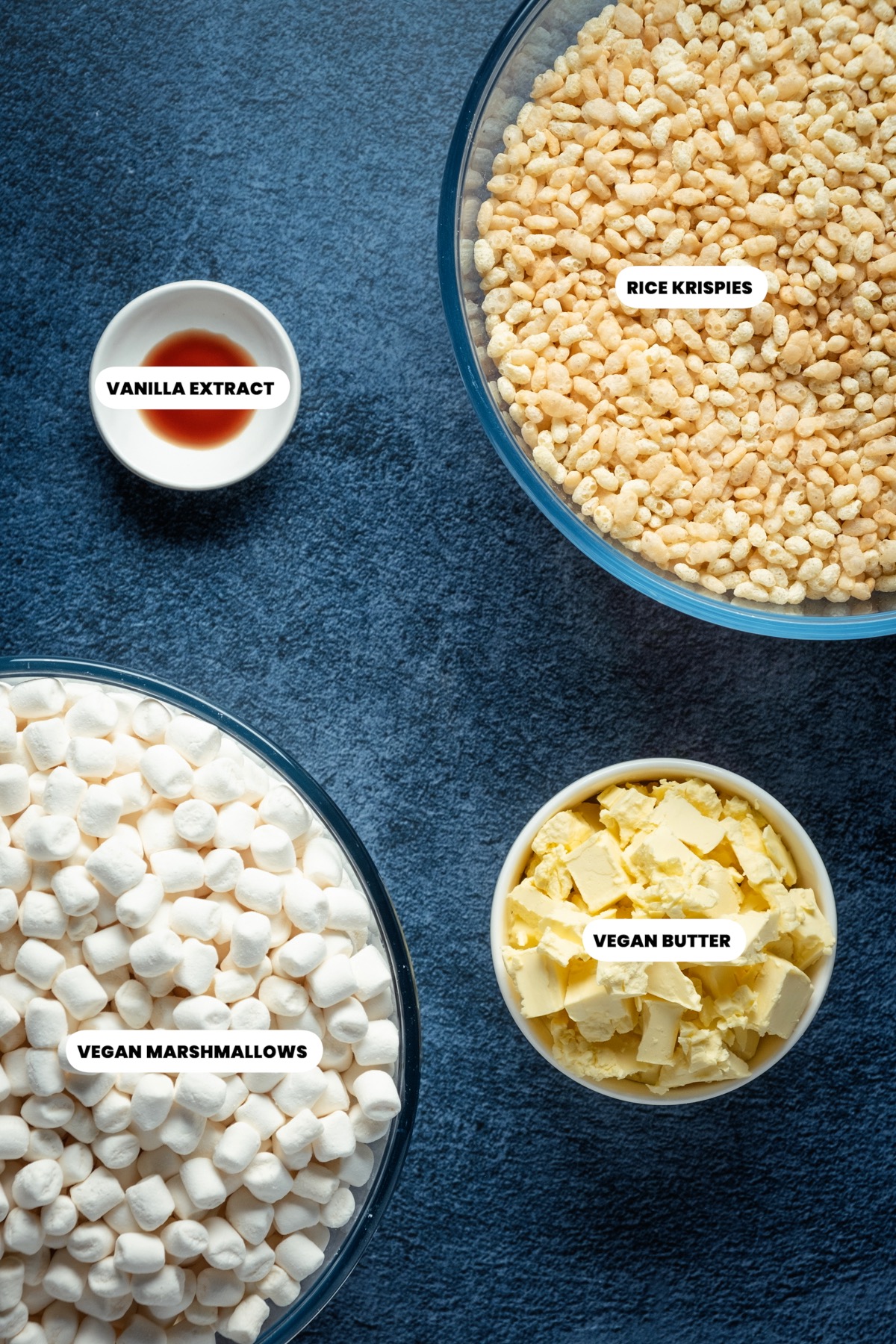 Ingredients for vegan rice krispie treats.